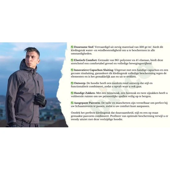 BITCO SPREE Water Repellent Windproof Softshell Jacket Men - Fleece Lining – Image 6