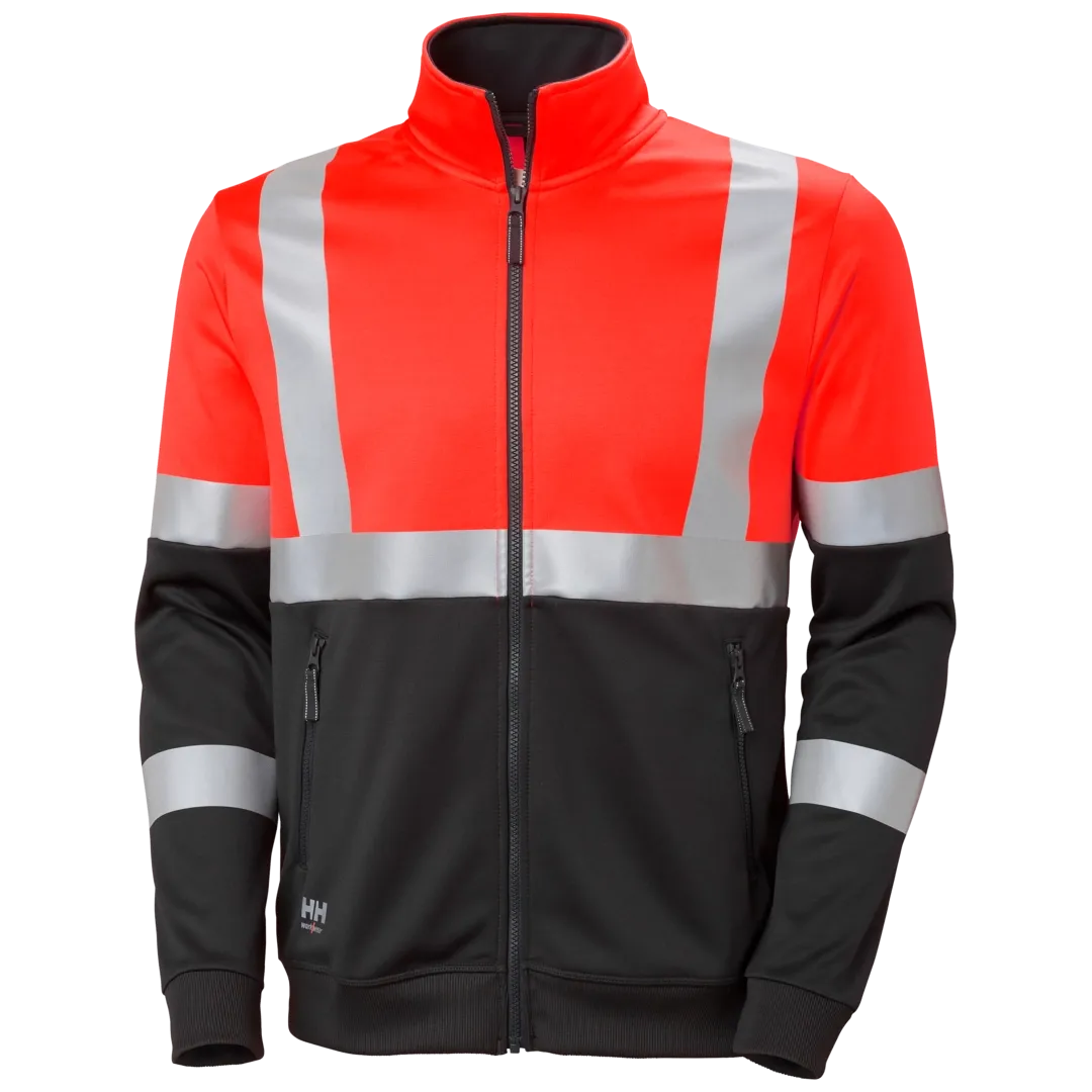 HELLY HANSEN ADDVIS ZIP SWEATSHIRT CLASS 1 79258 Hi Vis Reflective Work Sweatshirt MEN - Stretch – Image 2