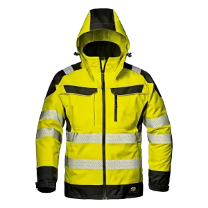 SIR SAFETY ANDROMEDA High Vis Waterproof Work Jacket Men - removable hood