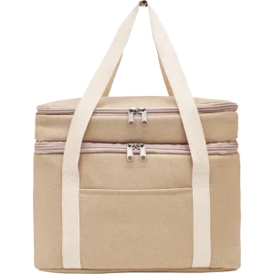 Cooler Bag with 2 Compartments in Canvas
