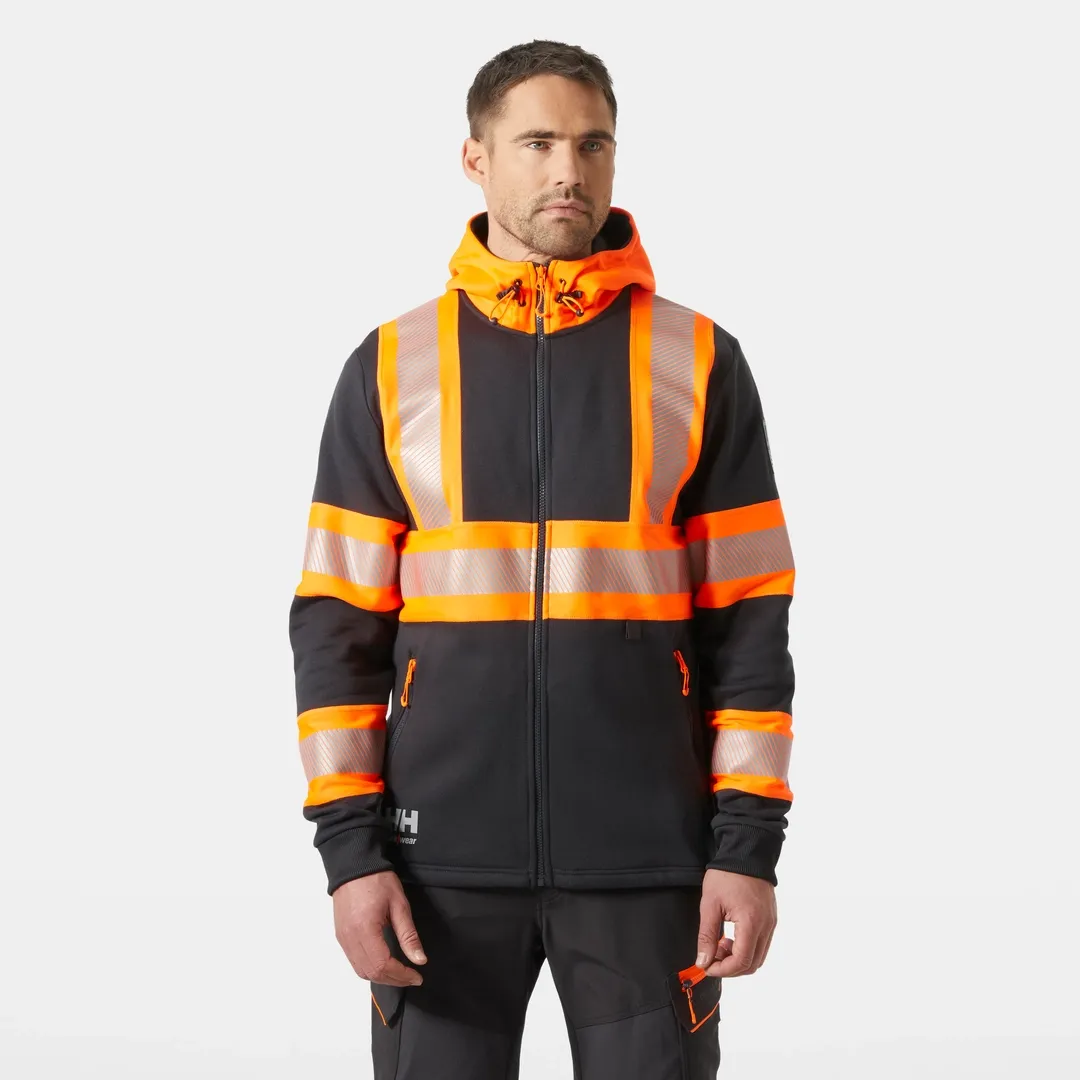 HELLY HANSEN ICU ZIP HOODIE 79273 Hi Vis Reflective Hoodie Work Sweatshirt MEN - EN 20471 Class 1 – Image 6