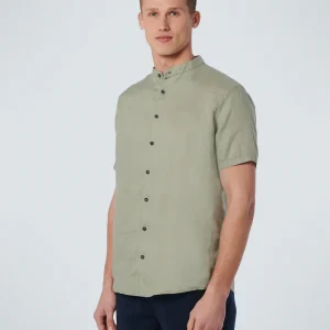Chemise à manches courtes Granddad Linen Solid | Smoke Green