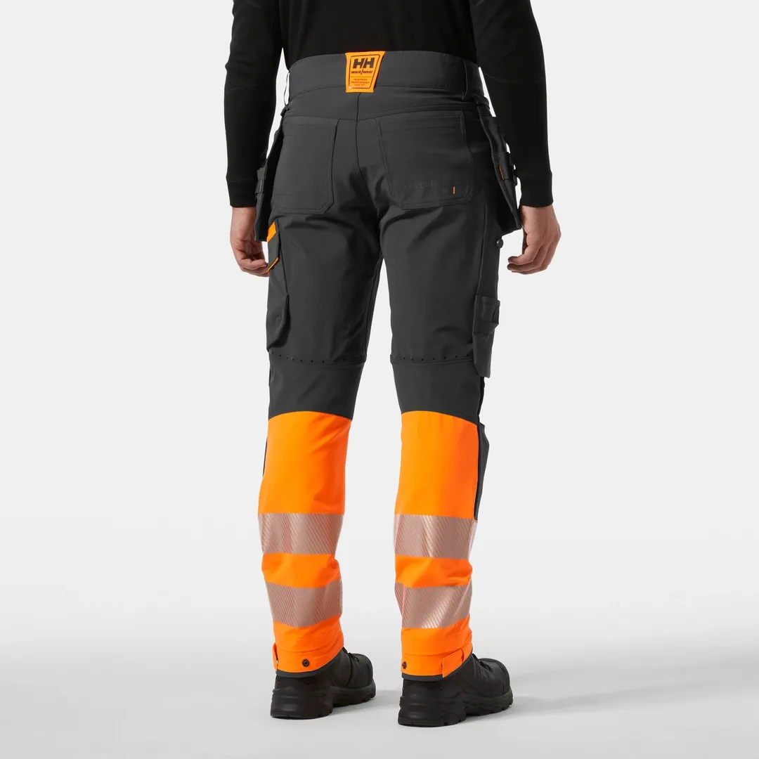 HELLY HANSEN ICU BRZ CONSTRUCTION PANT CLASS 1 77500 Hi Vis Reflective Work Trousers MEN - Stretch – Image 3