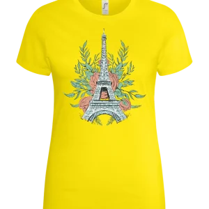Blooming Eiffel Tower Design - Basic women's t-shirt