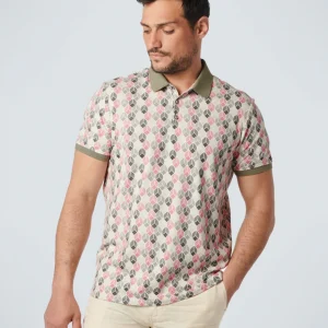 Polo Pique Imprimé Allover Stretch | Old Pink