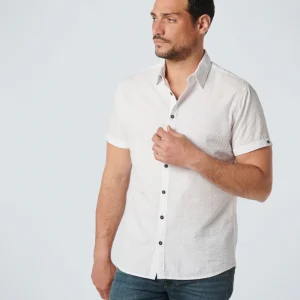 Chemise à manches courtes rayée | White