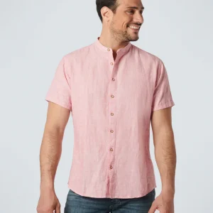 Chemise à manches courtes Granddad Melange With Linen | Old Pink