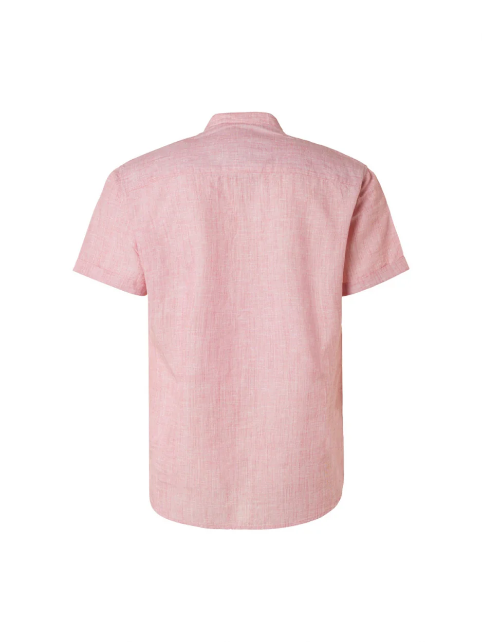 Chemise à manches courtes Granddad Melange With Linen | Old Pink – Image 7