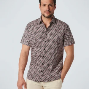 Chemise à manches courtes imprimée en stretch allover | Old Pink