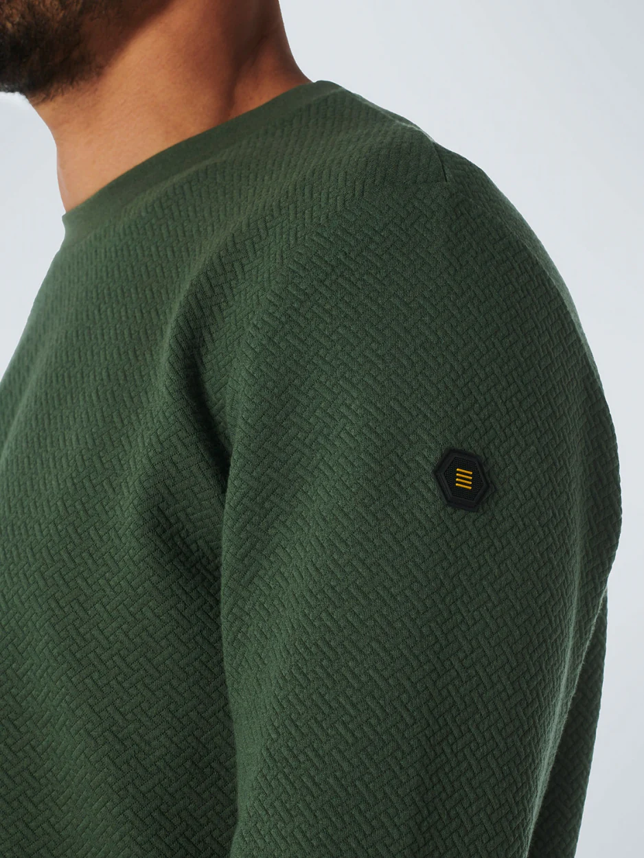 Pull Crewneck Double couche Jacquard Stretch | Dark Green – Image 5