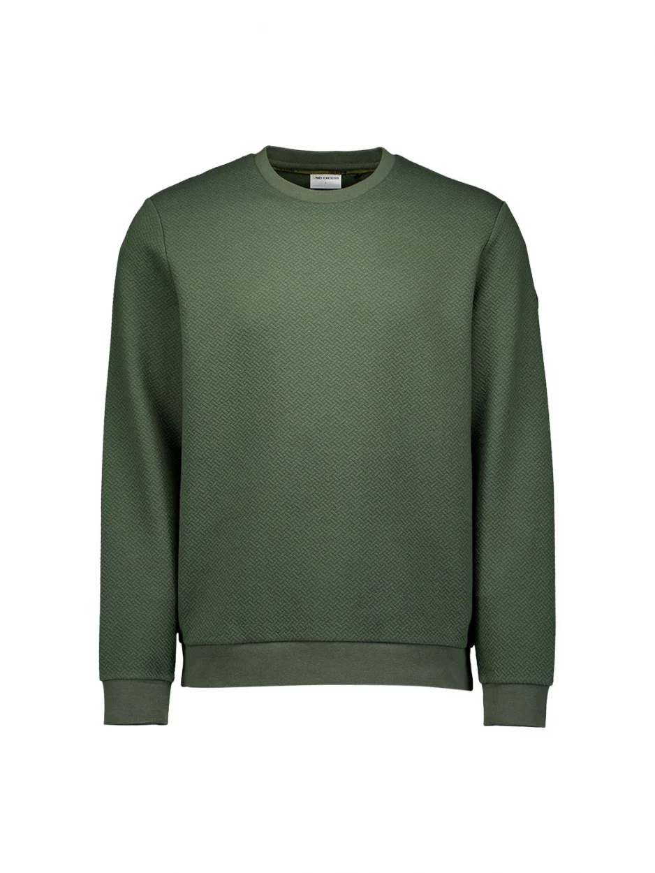 Pull Crewneck Double couche Jacquard Stretch | Dark Green – Image 6