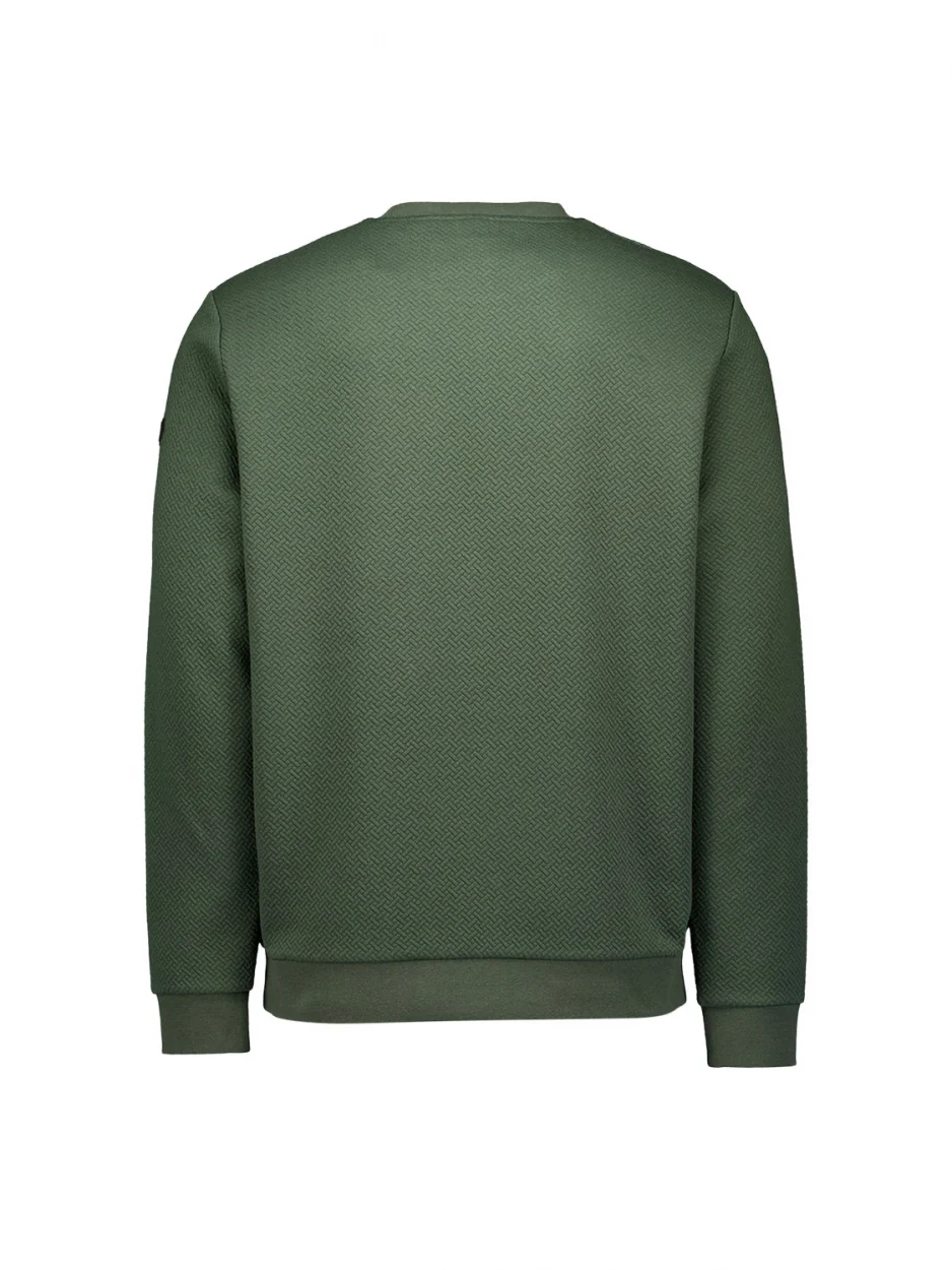 Pull Crewneck Double couche Jacquard Stretch | Dark Green – Image 7