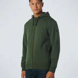 Pull à capuche avec fermeture à glissière double couche Jacquard Stretch | Dark Green