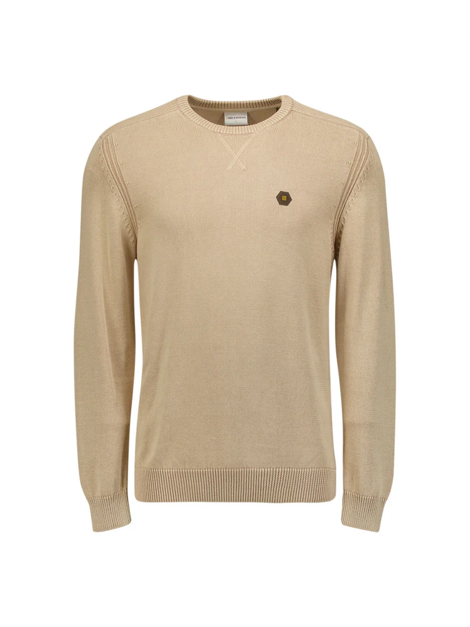 Pullover Crewneck Relief Garment Dyed + Stone Washed | Stone – Image 6