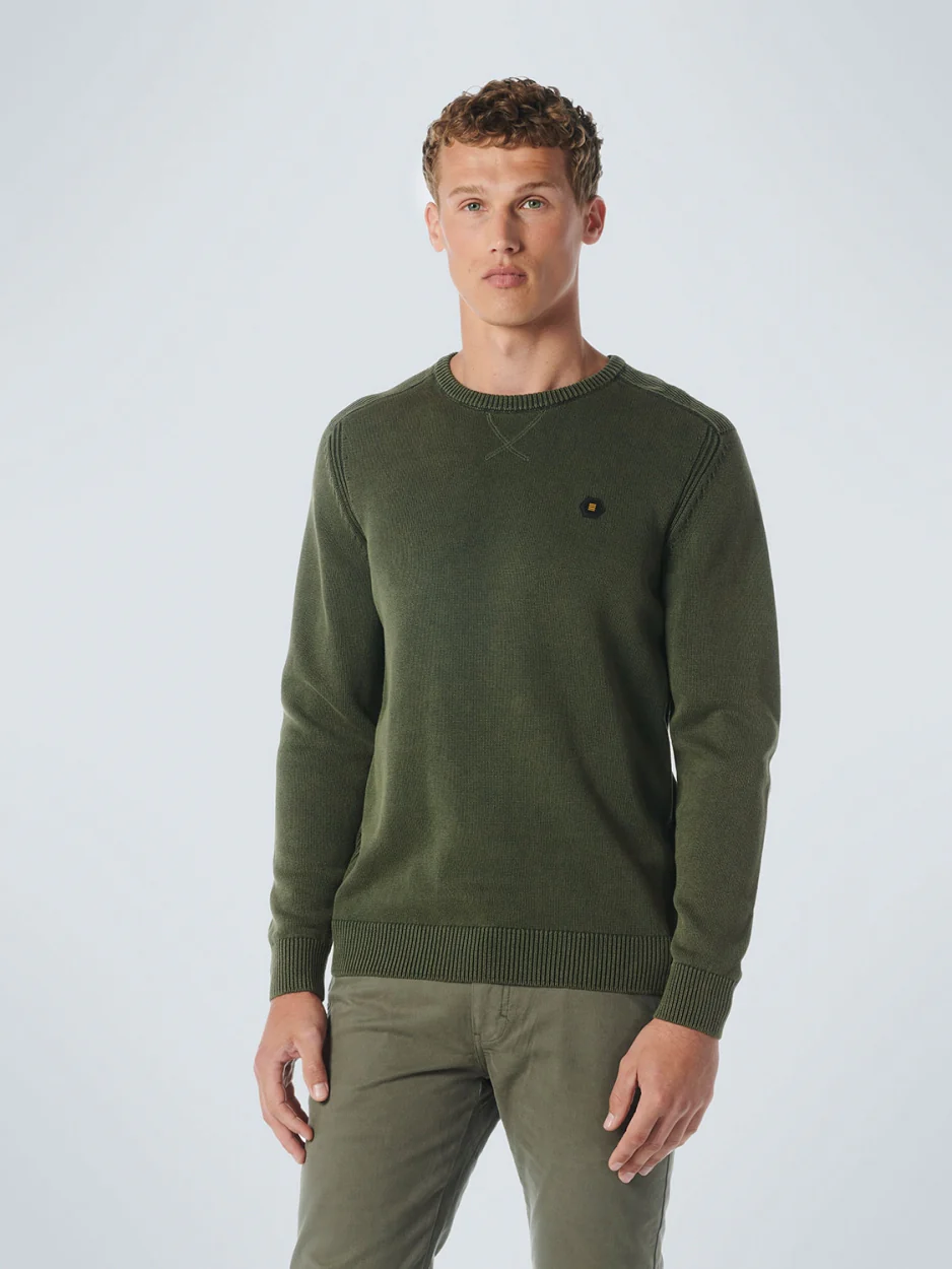 Pullover Crewneck Relief Garment Dyed + Stone Washed | Dark Green – Image 2