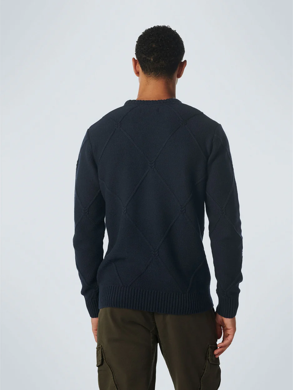 Pullover Crewneck Cable Jacquard With Wool | Night – Image 3