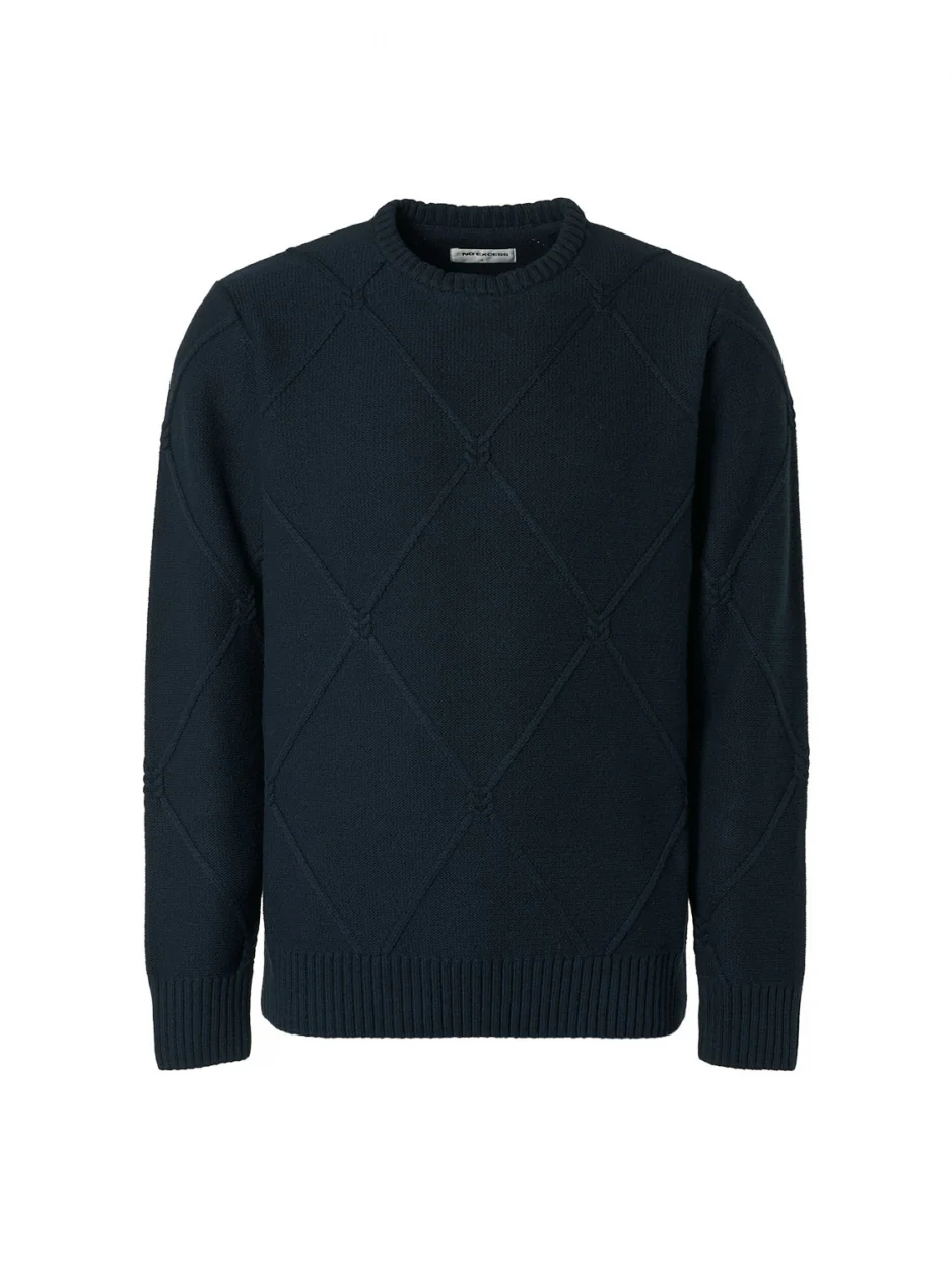 Pullover Crewneck Cable Jacquard With Wool | Night – Image 6