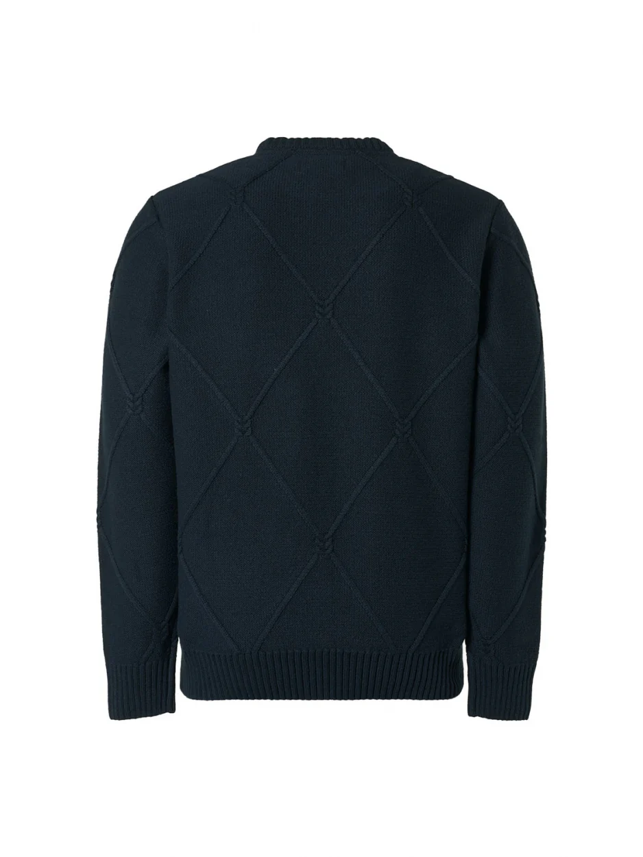 Pullover Crewneck Cable Jacquard With Wool | Night – Image 7