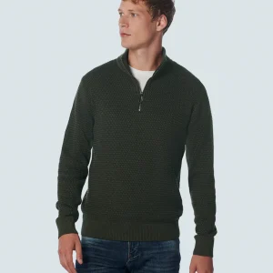 Pull Half Zipper 2 Coloured Melange | Dark Green