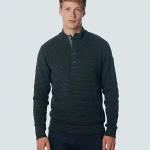 Pull Half Zipper + Button Multi Coloured Jacquard | Night