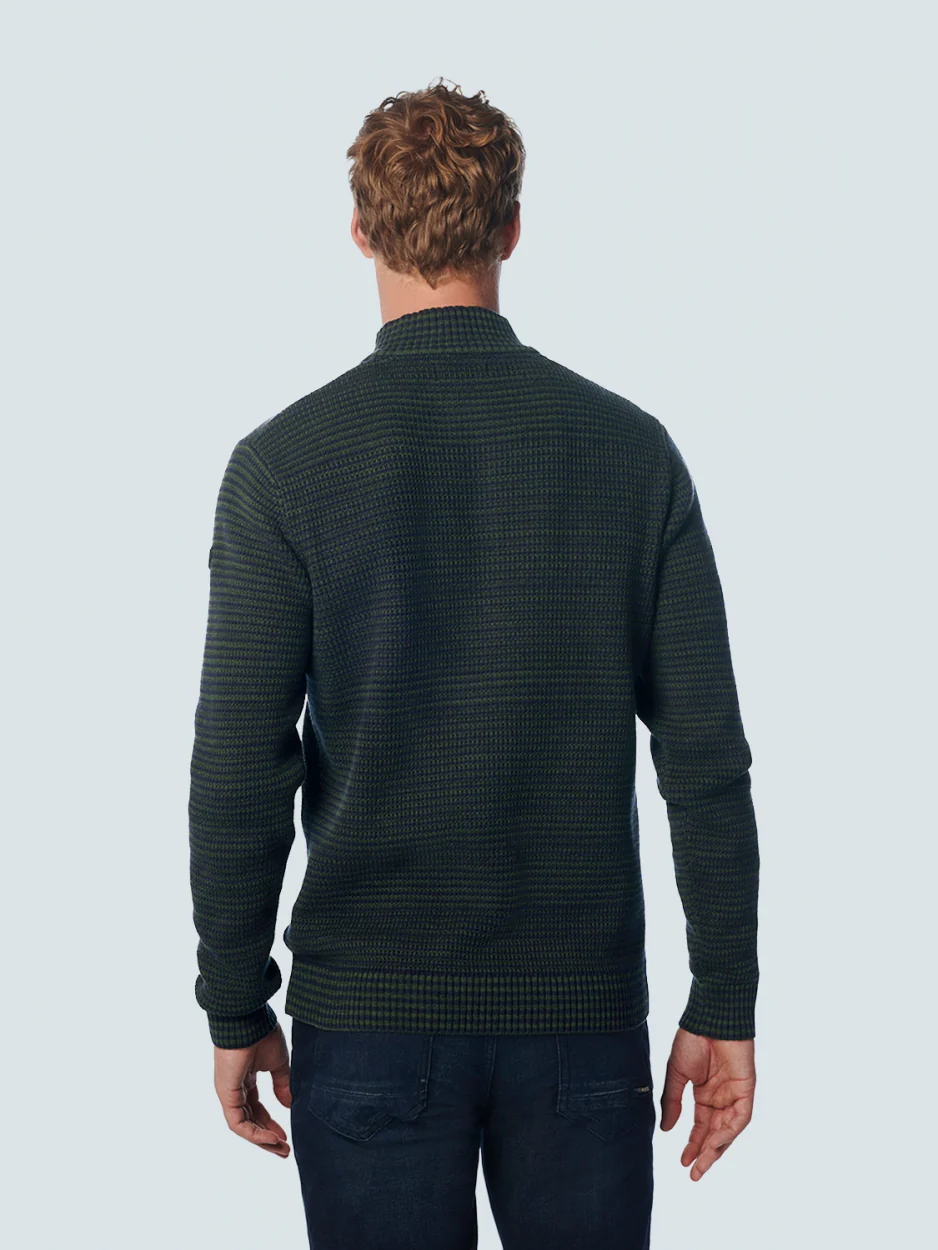 Pull Half Zipper + Button Multi Coloured Jacquard | Night – Image 3