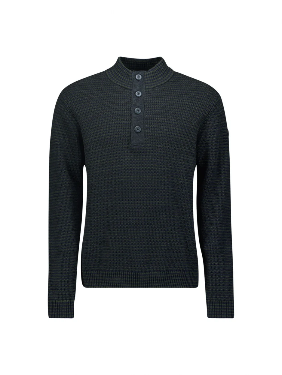 Pull Half Zipper + Button Multi Coloured Jacquard | Night – Image 7