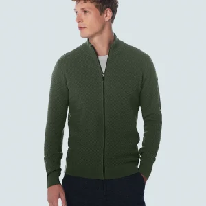 Cardigan solide Jacquard Mix | Dark Green