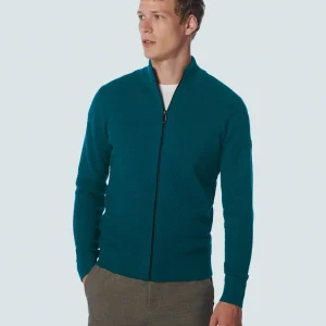 Cardigan solide Jacquard Mix | Ocean