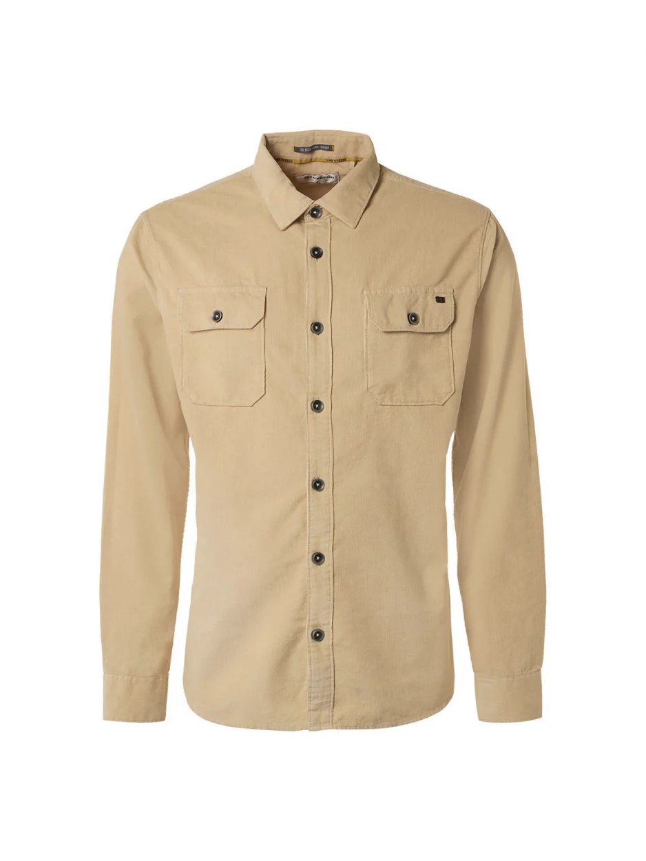 Chemise en velours côtelé solide | Stone – Image 6