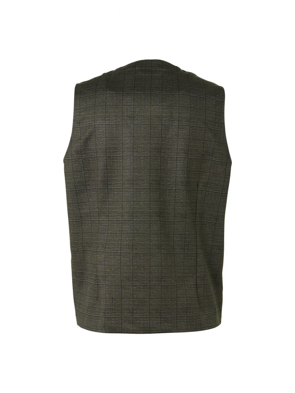 Gilet Jersey Stretch Check | Taupe – Image 7