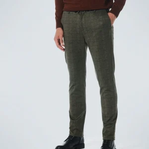 Pantalon Stretch Jersey Check | Taupe