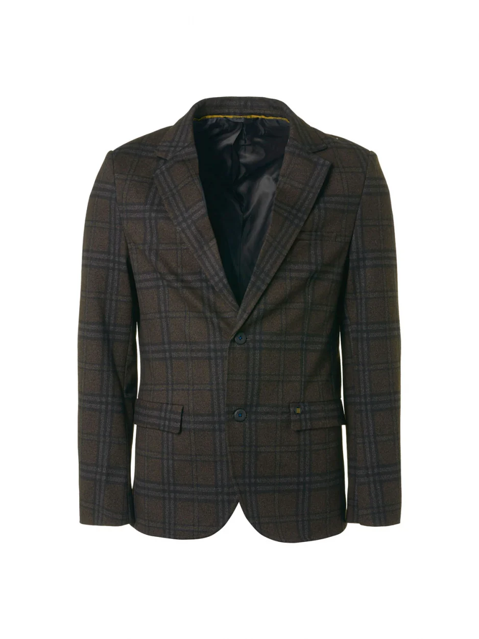 Blazer Jersey stretch à carreaux | Coffee – Image 6