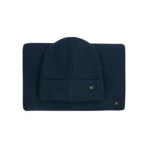 Beenie + Scarf Rib Knit Set | Night