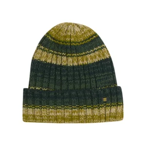 Beenie  Rib Stripe Knit | Dark Green