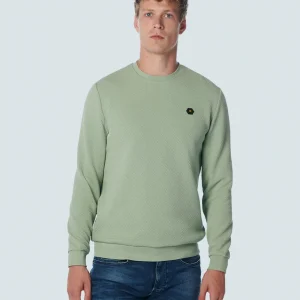 Pull Crewneck Double couche Jacquard Stretch | Light Seagreen