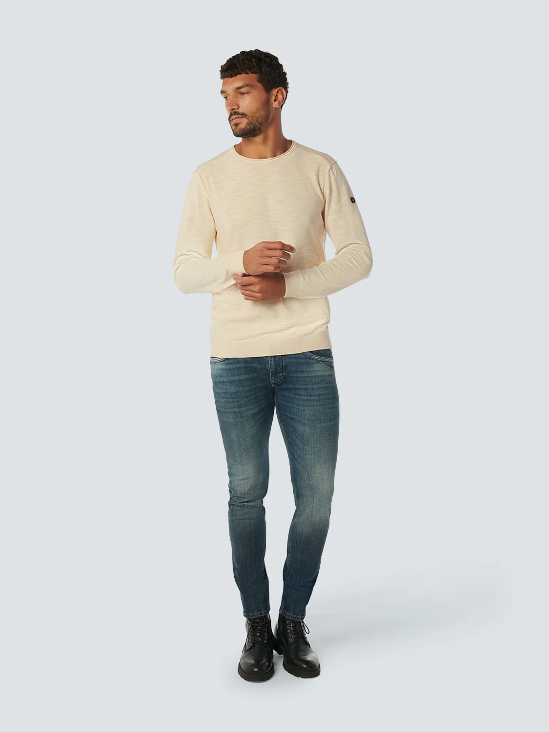 Pullover Crewneck Garment Dyed + Stone Washed | Cream – Image 4