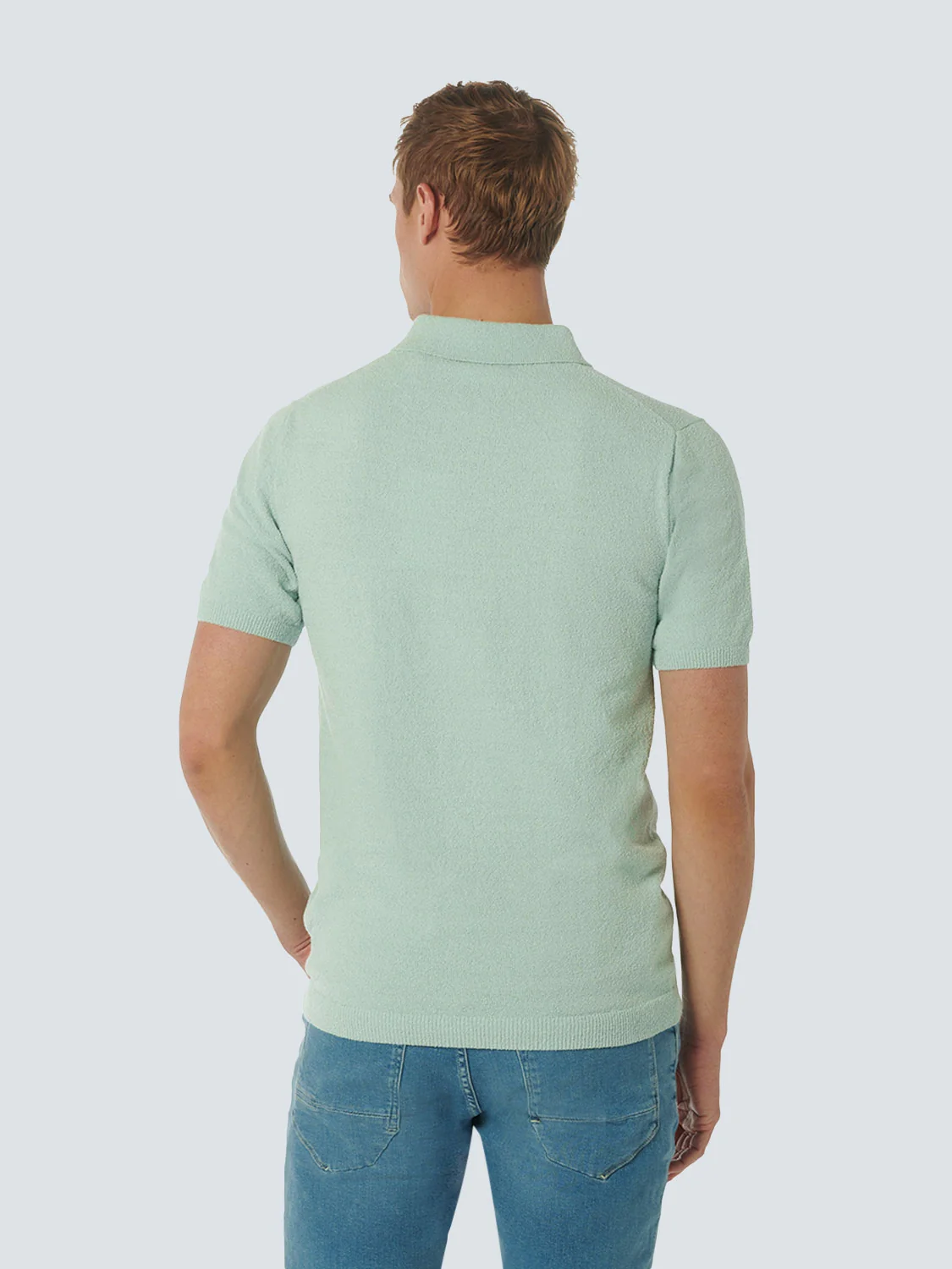 Pull-over à manches courtes Polo Solid Relief Knit | Mint – Image 3