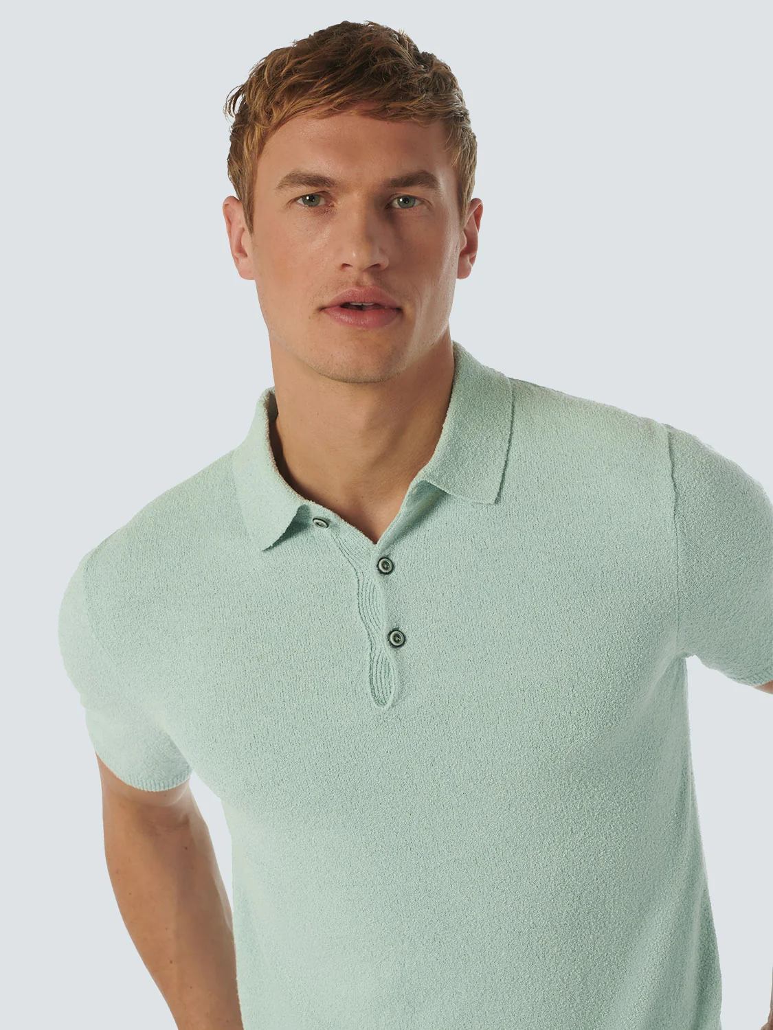 Pull-over à manches courtes Polo Solid Relief Knit | Mint – Image 5