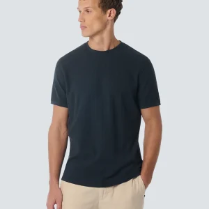 T-shirt à col ras du cou en jacquard uni | Night