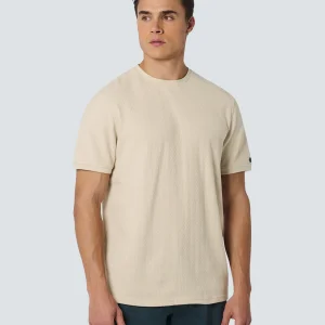 T-shirt à col ras du cou en jacquard uni | Cement