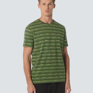 T-shirt col ras du cou rayé multicolore | Green