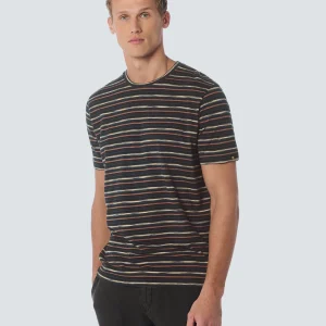 T-shirt col ras du cou rayé multicolore | Night