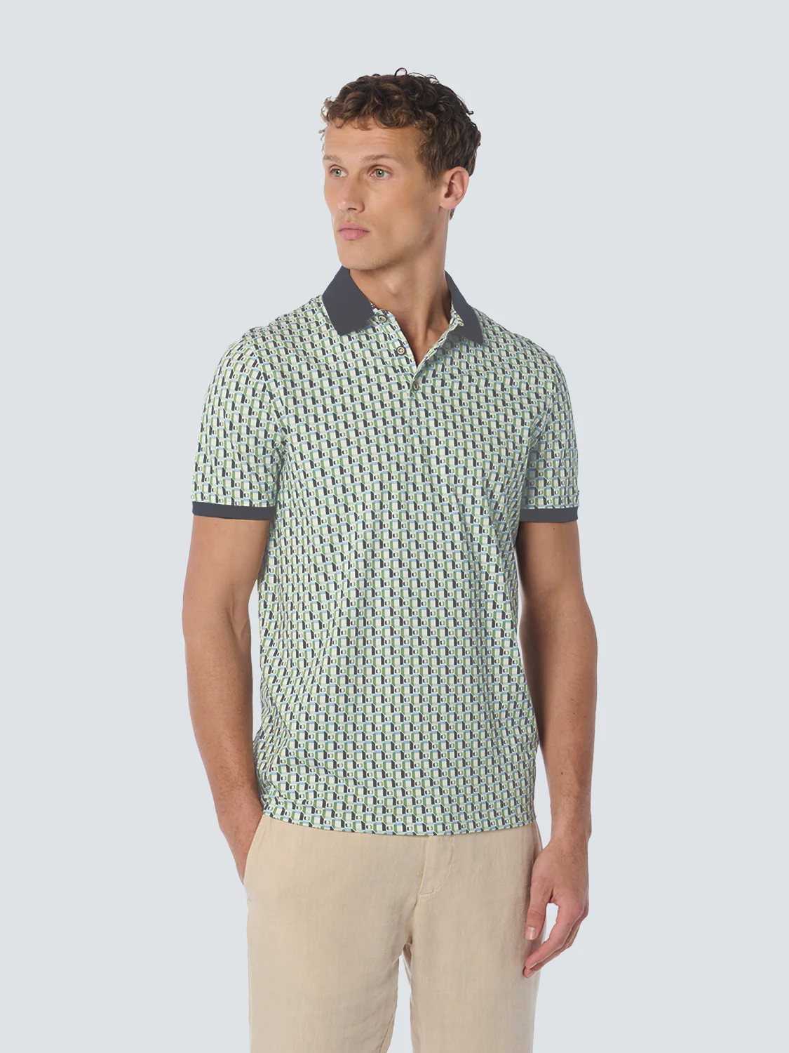 Polo Allover Imprimé Stretch | Green