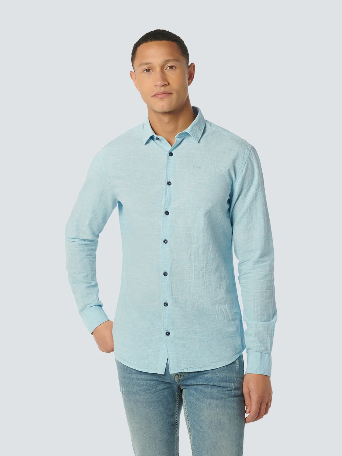 Chemise 2 Coloured With Linen | Aqua – Image 2