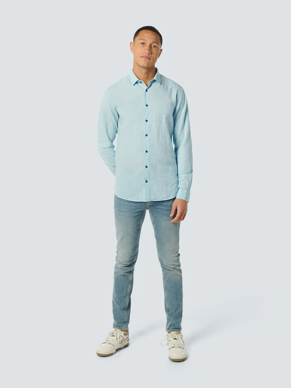 Chemise 2 Coloured With Linen | Aqua – Image 4