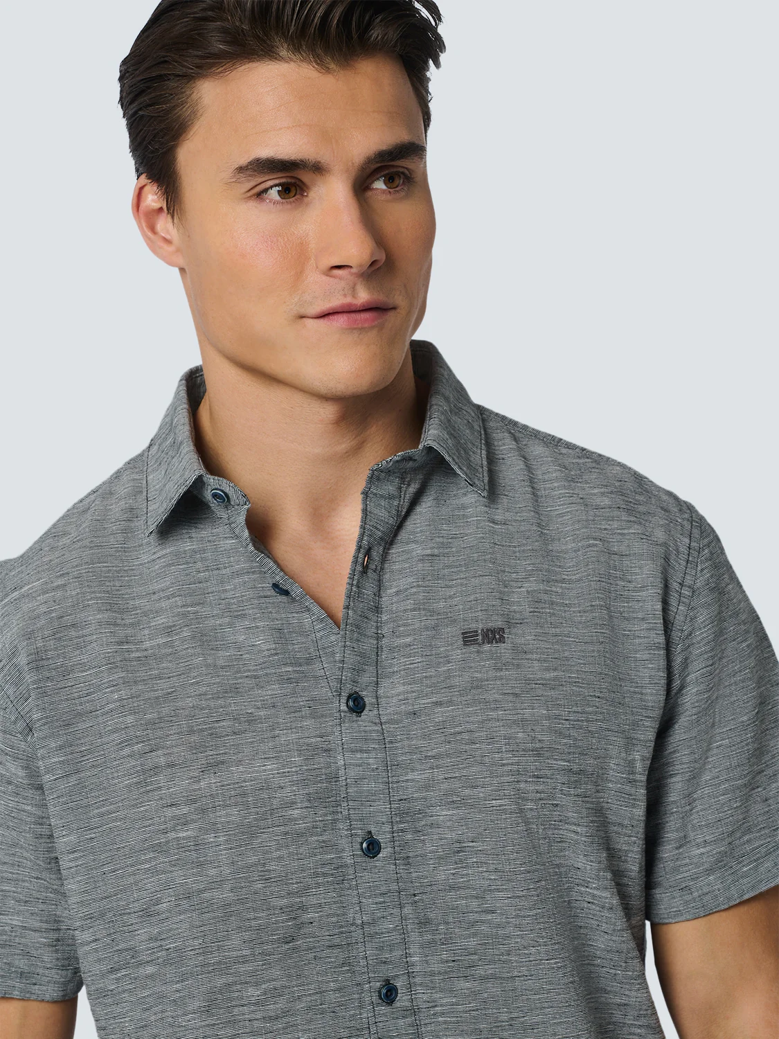 Chemise à manches courtes 2 Coloured Melange With Linen | Night – Image 5