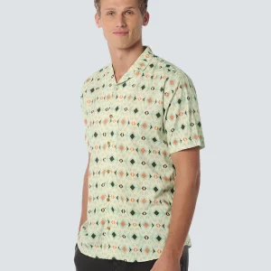 Chemise à manches courtes, col de station, imprimée à l'envers | Offwhite