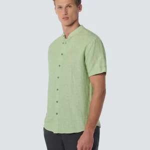 Chemise à manches courtes Granddad 2 Coloured Melange With Linen | Green