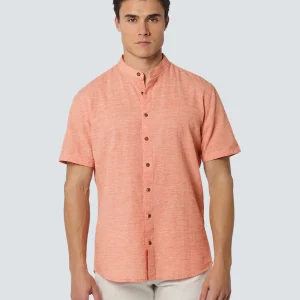 Chemise à manches courtes Granddad 2 Coloured Melange With Linen | Melon