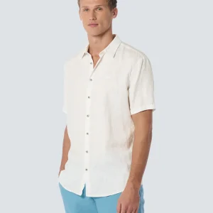 Chemise manches courtes lin uni | White